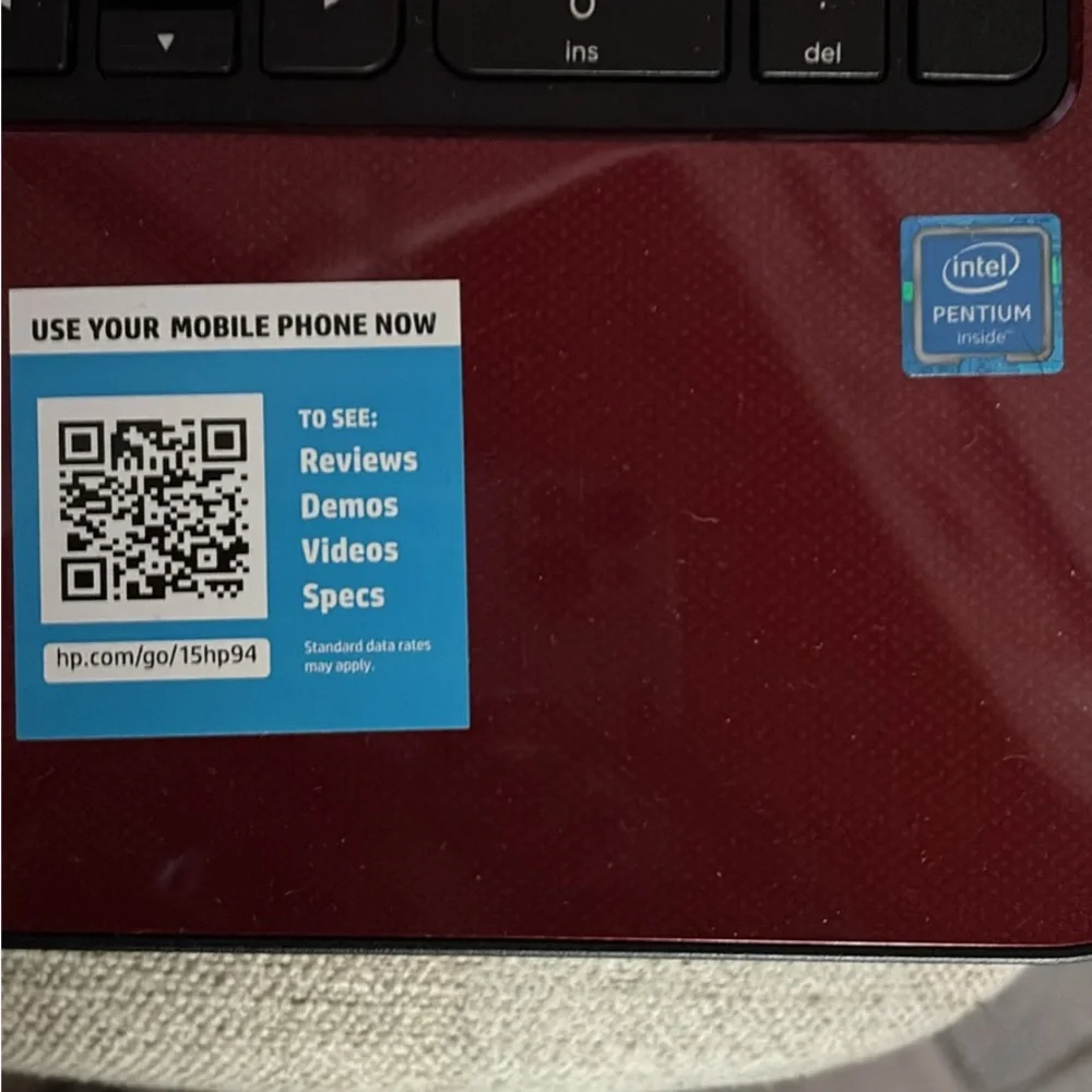 HP Red and Black Laptop with Full Keyboard and Modern Design